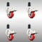 Service Caster 3 Inch 316SS Red Poly Swivel 1-5/8 Inch Expanding Stem Caster Set Lock Brake SCC-SS316TTLEX20S314-PPUB-RED-158-4 - alternate 1
